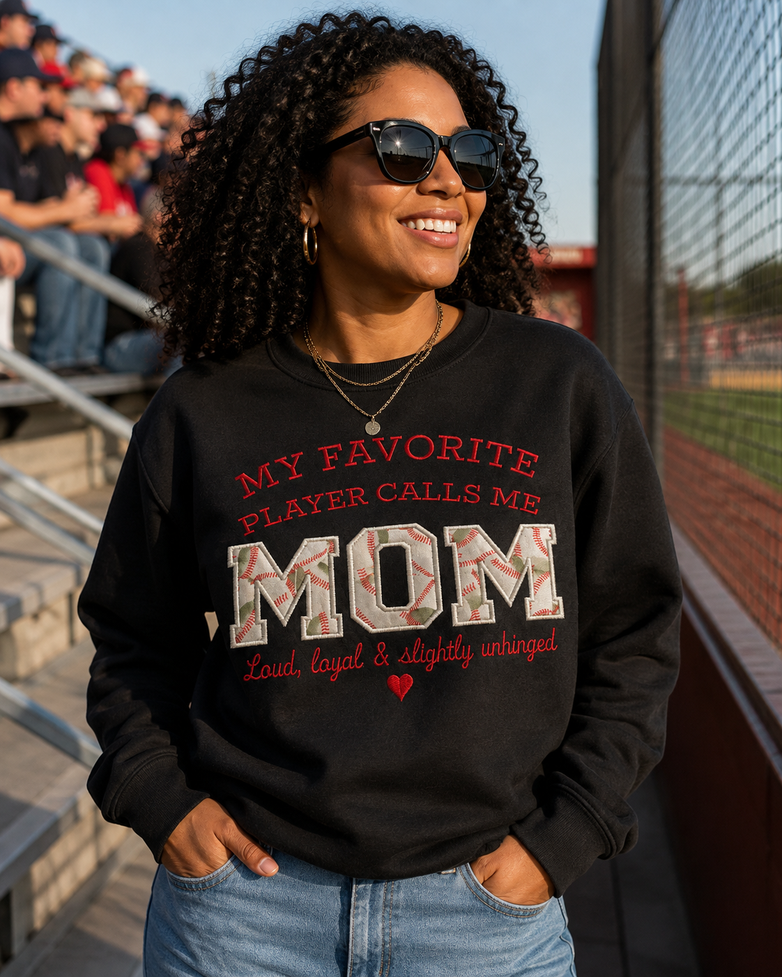 My Favorite Player Calls Me Mom | Embroidered Sports Mom Hoodie