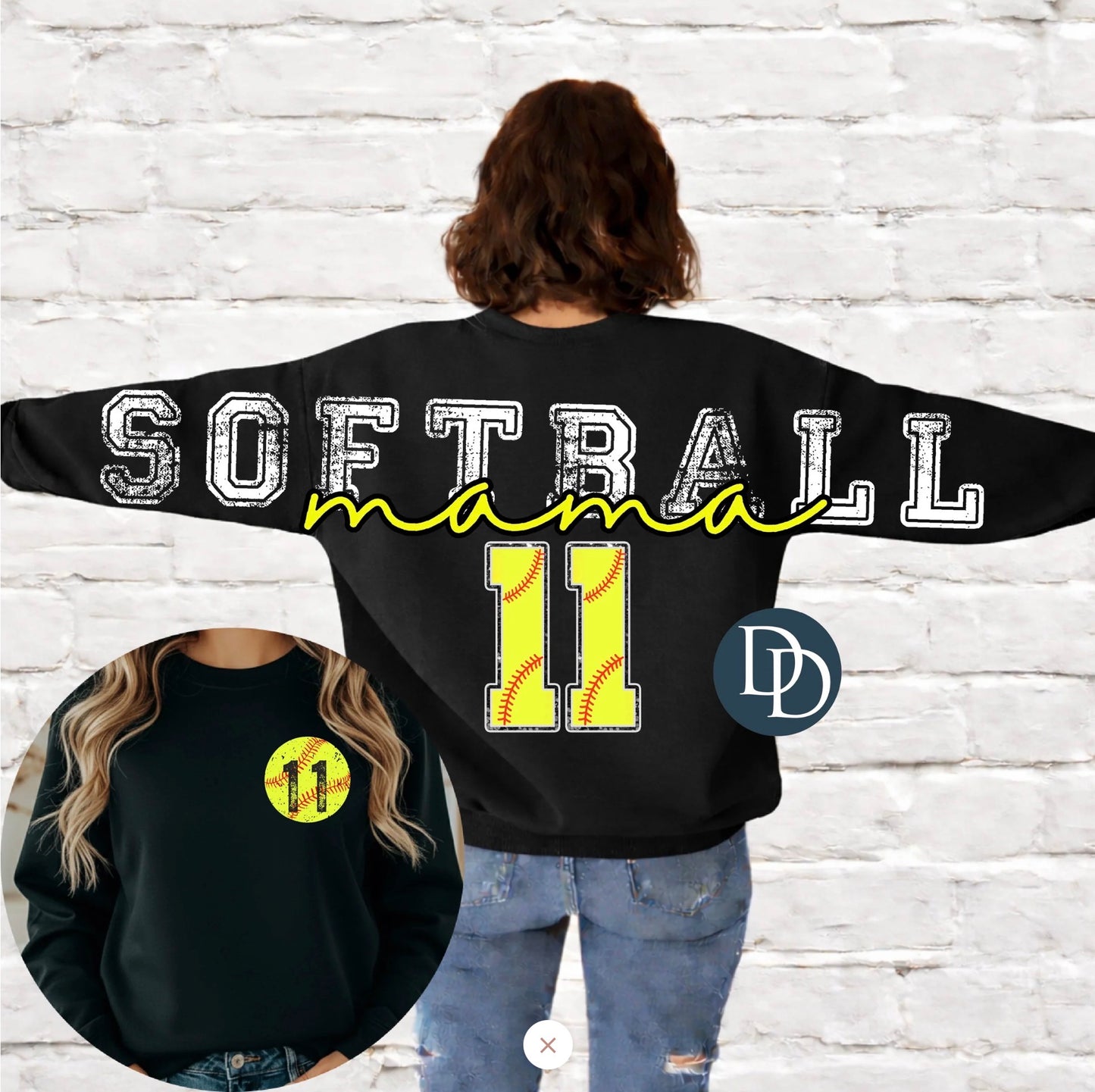 Custom Sports Mama Crewneck | Swim, Soccer, Baseball, Track | Add Your Number | Oversized Varsity Sweatshirt