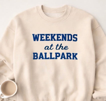 Weekends at the Ballpark Hoodie – Baseball Mom Sweatshirt – Game Day Pullover – Cozy Sports Mom Hoodie – Soft Oversized Baseball Season Crewneck