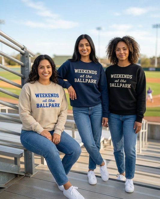 Weekends at the Ballpark Hoodie – Baseball Mom Sweatshirt – Game Day Pullover – Cozy Sports Mom Hoodie – Soft Oversized Baseball Season Crewneck