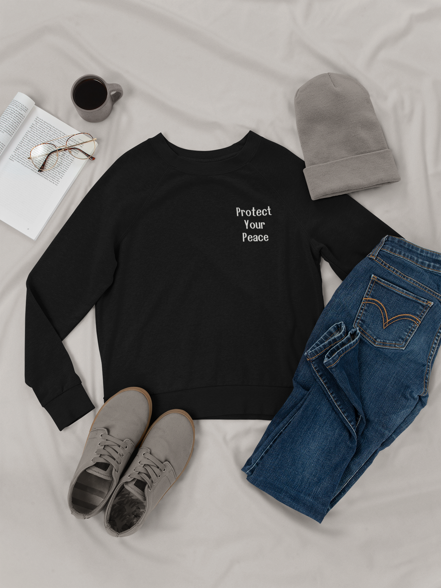 Protect Your Peace - Minimalist Embroidered Sweatshirt