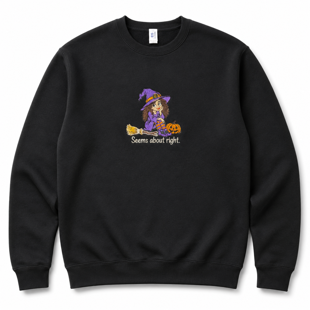 Seems About Right Embroidered Halloween Crewneck