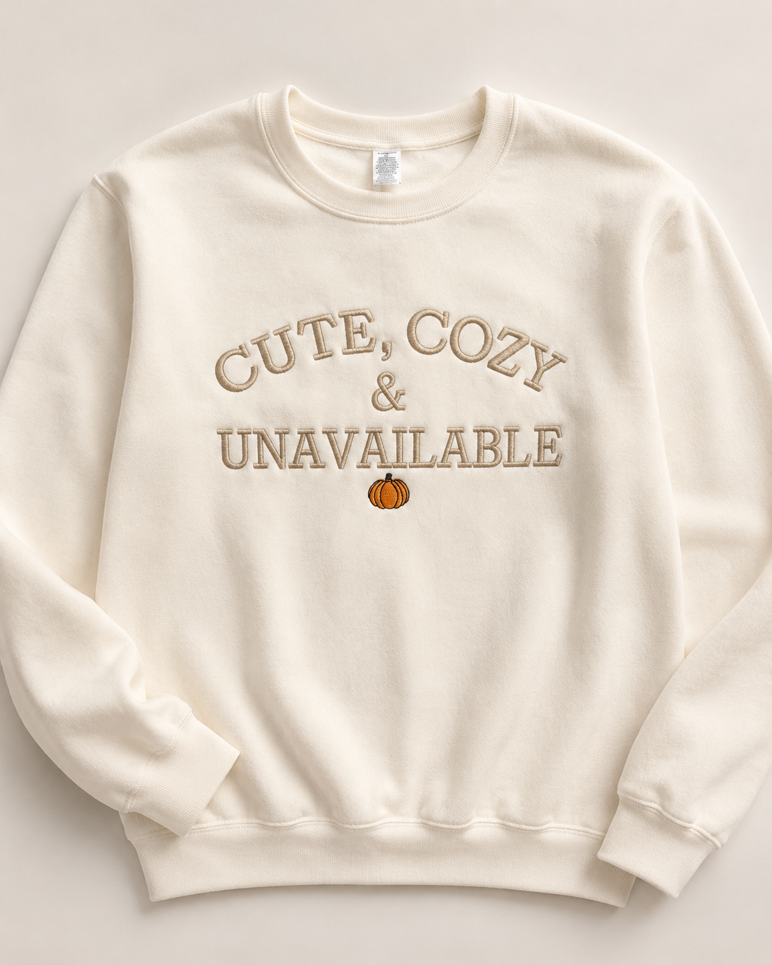 Cute, Cozy & Unavailable Embroidered Fall Crewneck