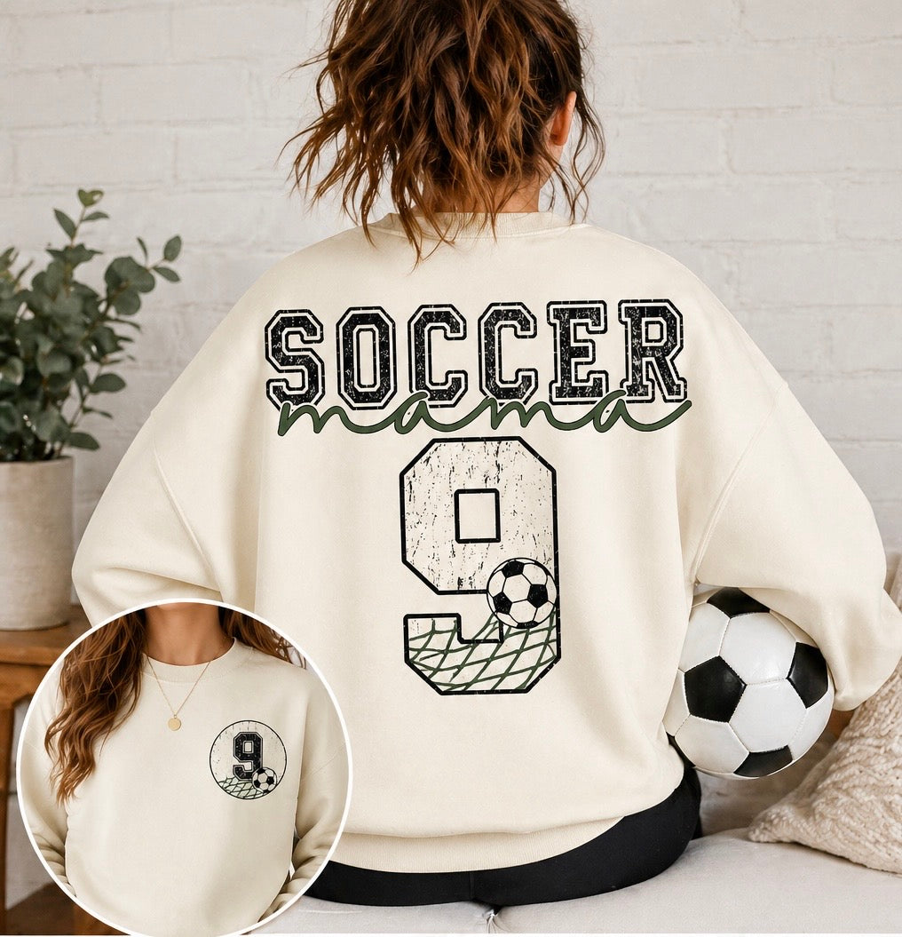 Custom Sports Mama Crewneck | Swim, Soccer, Baseball, Track | Add Your Number | Oversized Varsity Sweatshirt
