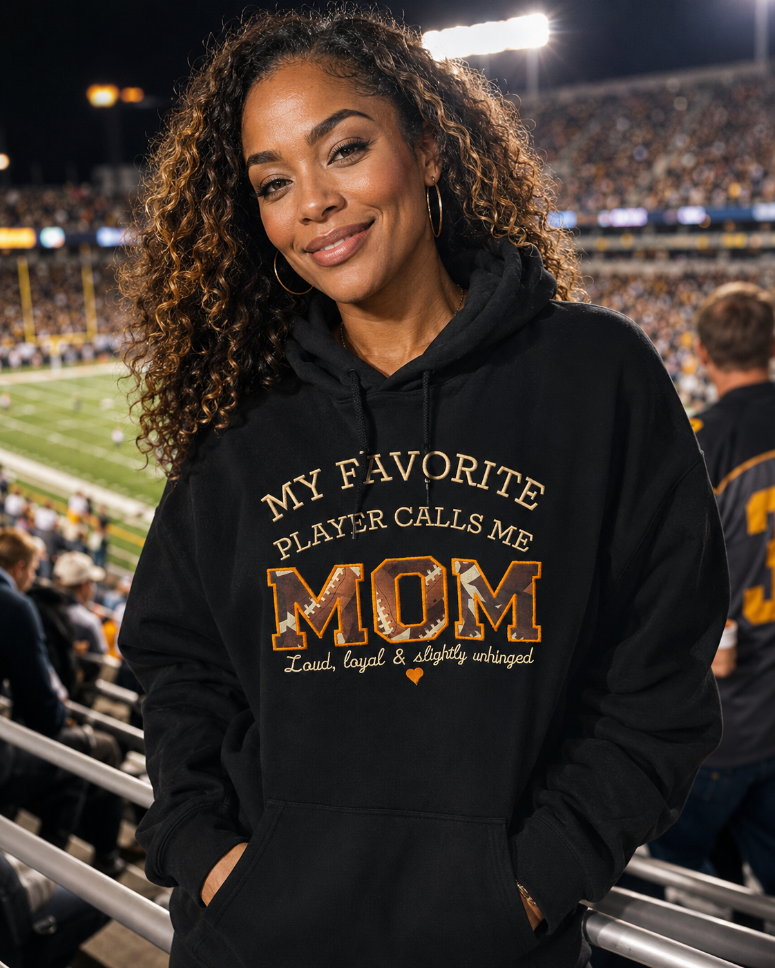 My Favorite Player Calls Me Mom | Embroidered Sports Mom Hoodie