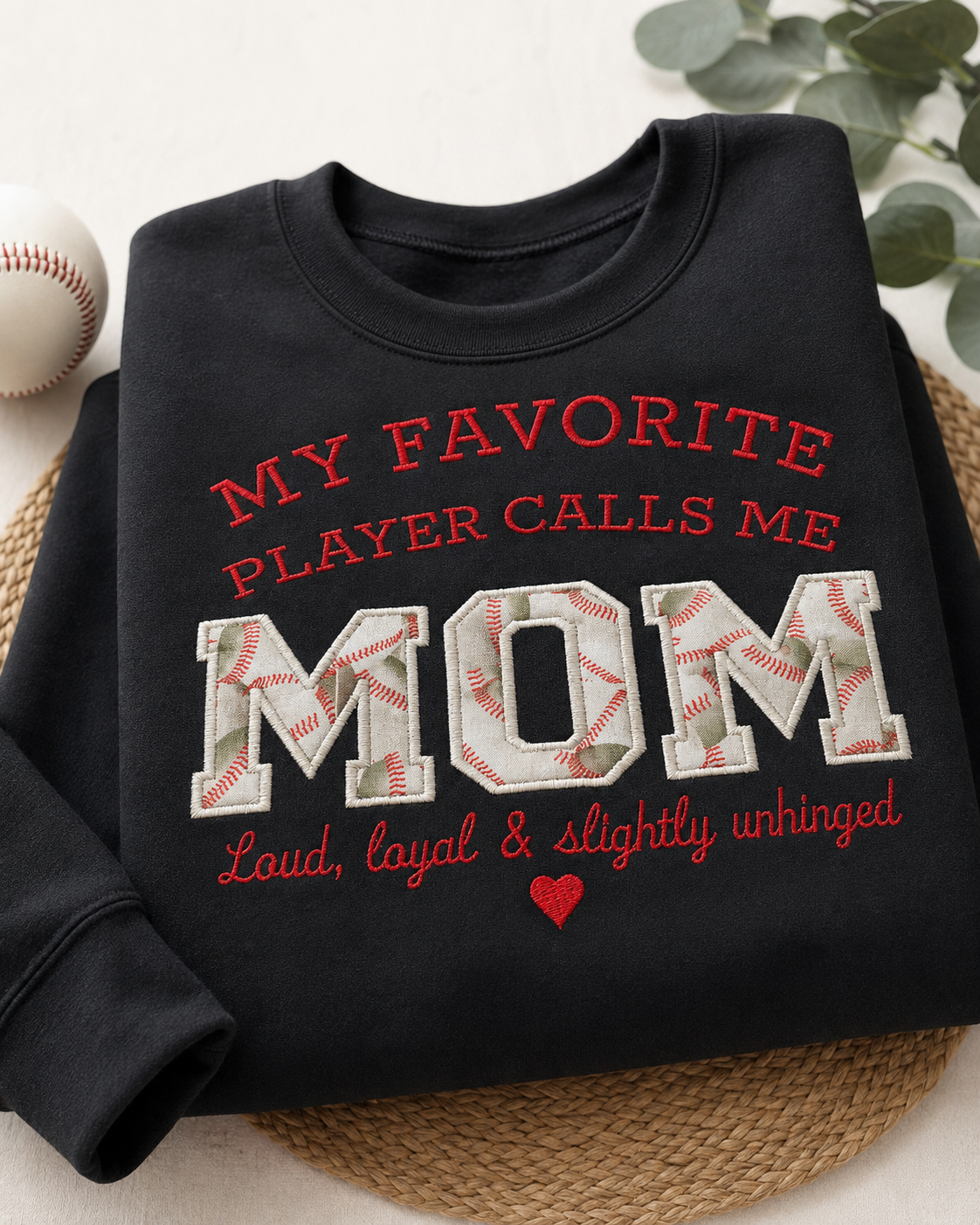 My Favorite Player Calls Me Mom | Embroidered Sports Mom Hoodie