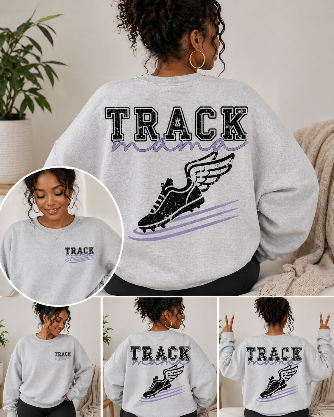 Custom Sports Mama Crewneck | Swim, Soccer, Baseball, Track | Add Your Number | Oversized Varsity Sweatshirt