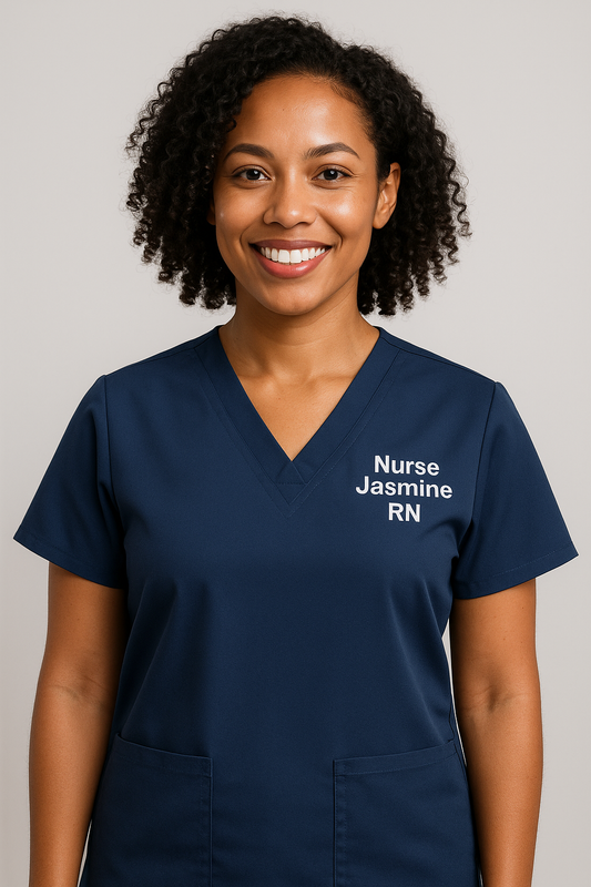 Custom Embroidered Scrubs | Name, Title, or Logo Stitch