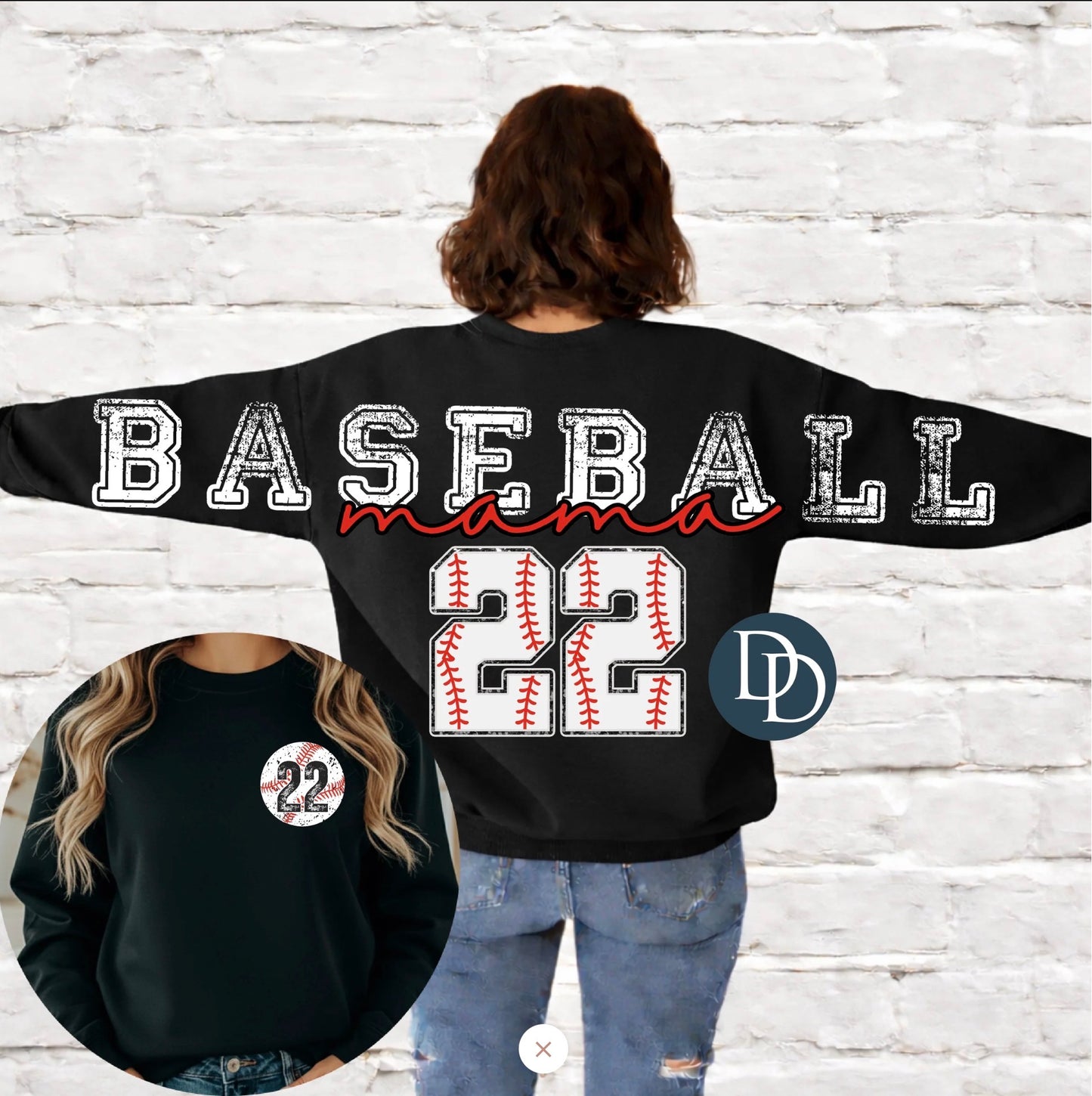 Custom Sports Mama Crewneck | Swim, Soccer, Baseball, Track | Add Your Number | Oversized Varsity Sweatshirt