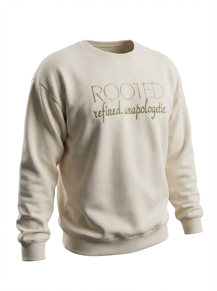 Rooted. Refined. Unapologetic. — Signature Embroidered Sweatshirt