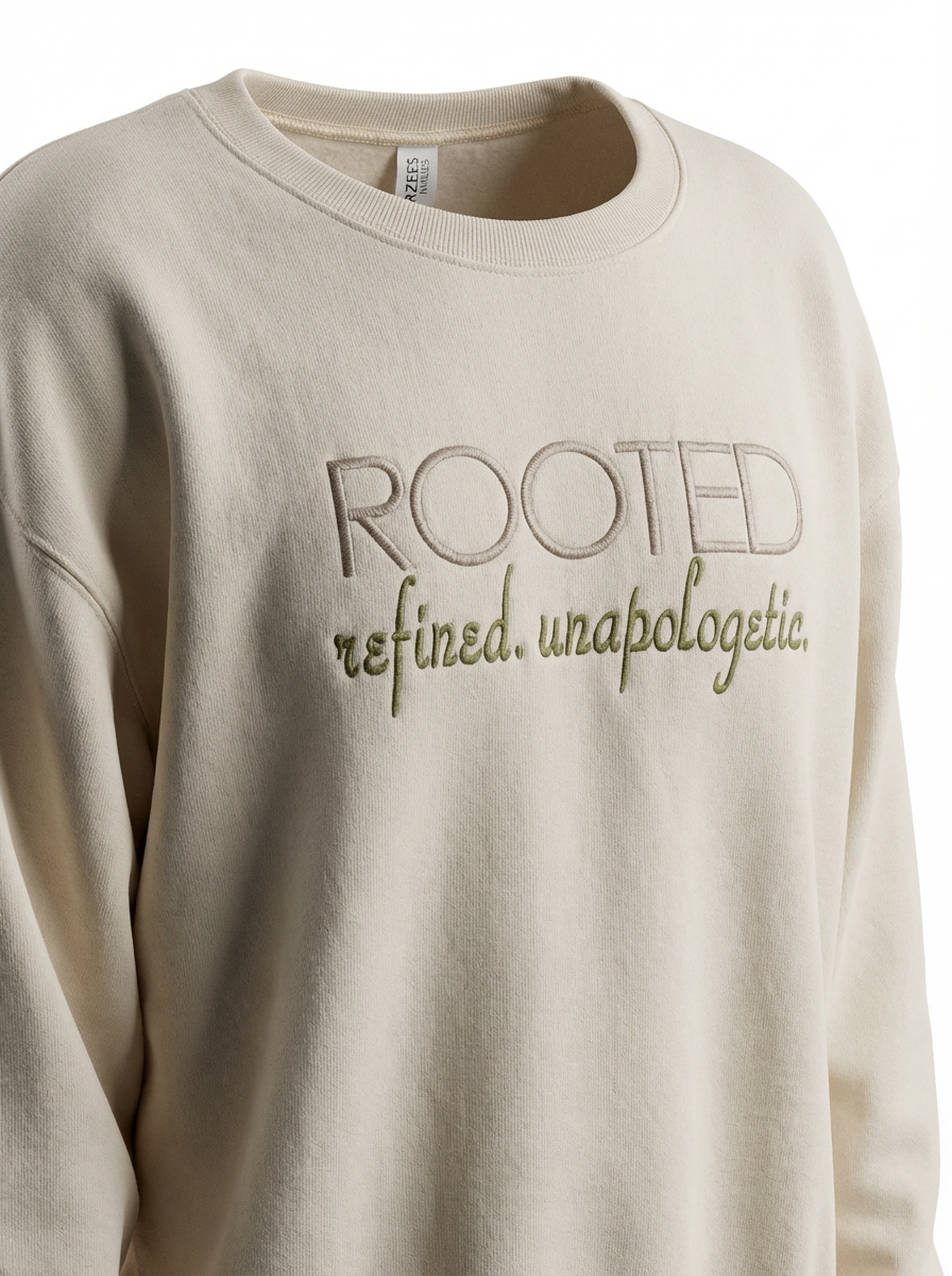 Rooted. Refined. Unapologetic. — Signature Embroidered Sweatshirt