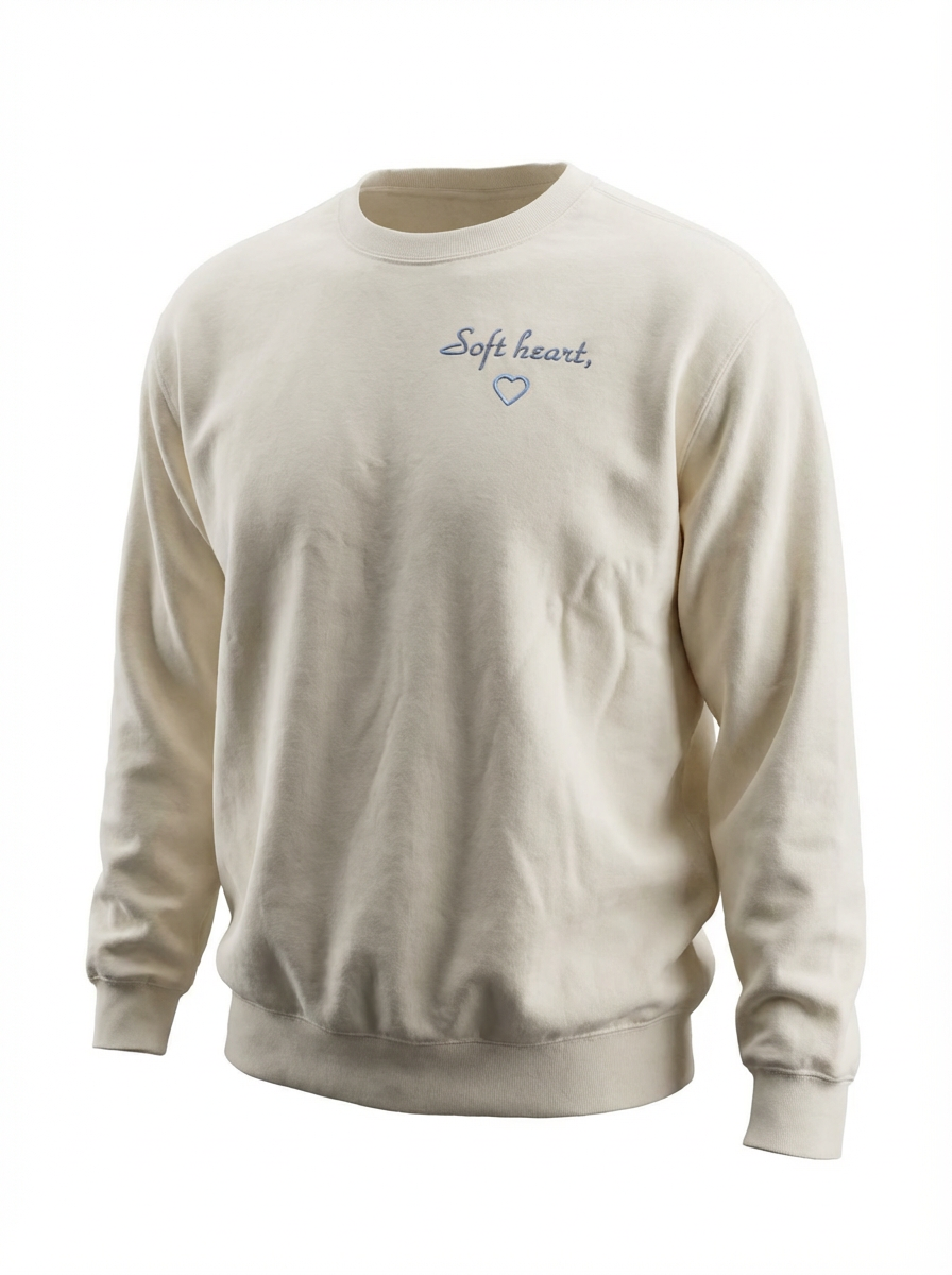 Soft Heart Embroidered Sweatshirt