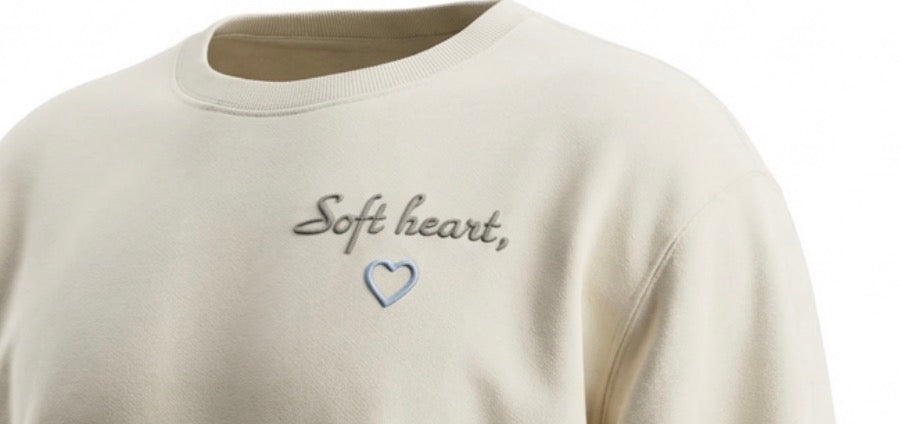 Soft Heart Embroidered Sweatshirt