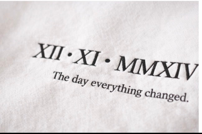 Custom Roman Numeral Date Embroidered Crewneck Sweatshirt