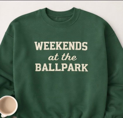 Weekends at the Ballpark Hoodie – Baseball Mom Sweatshirt – Game Day Pullover – Cozy Sports Mom Hoodie – Soft Oversized Baseball Season Crewneck