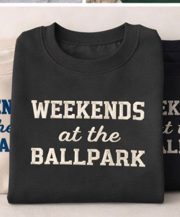 Weekends at the Ballpark Hoodie – Baseball Mom Sweatshirt – Game Day Pullover – Cozy Sports Mom Hoodie – Soft Oversized Baseball Season Crewneck