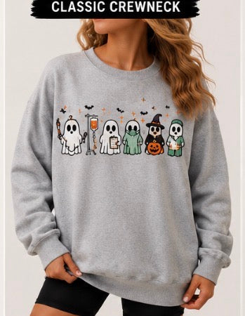 Healthcare Haunt Crew | Embroidered Halloween Sweatshirt & Hoodie
