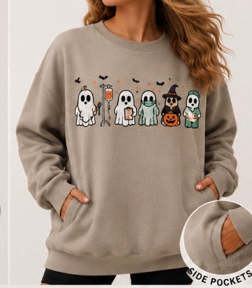 Healthcare Haunt Crew | Embroidered Halloween Sweatshirt & Hoodie
