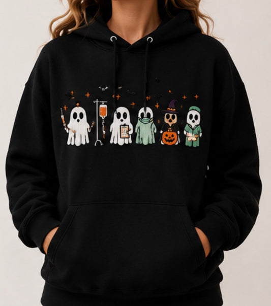 Healthcare Haunt Crew | Embroidered Halloween Sweatshirt & Hoodie