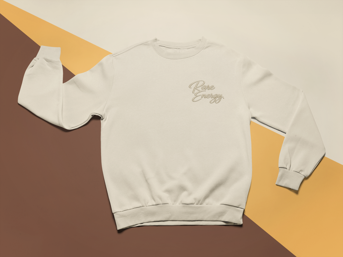 Rare Energy.| Minimalist Statement Embroidered Sweatshirt | Neutral Aesthetic