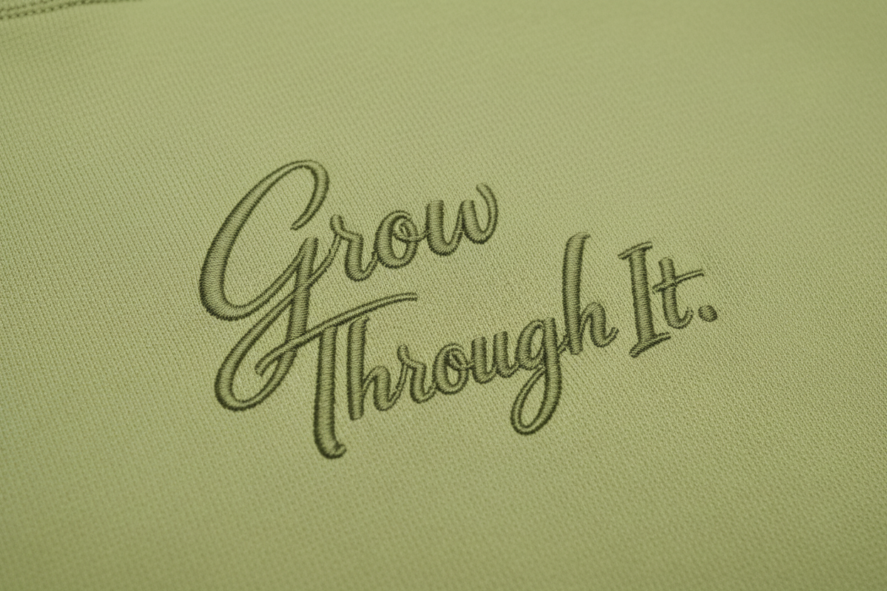 Sage green hoodie - Grow Through It